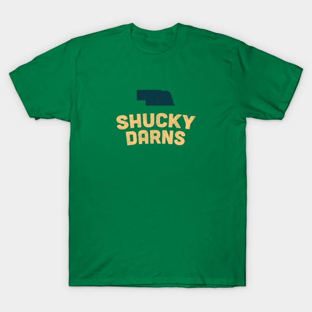 Shucky Darns Nebraska Corn Pun T-Shirt by Commykaze